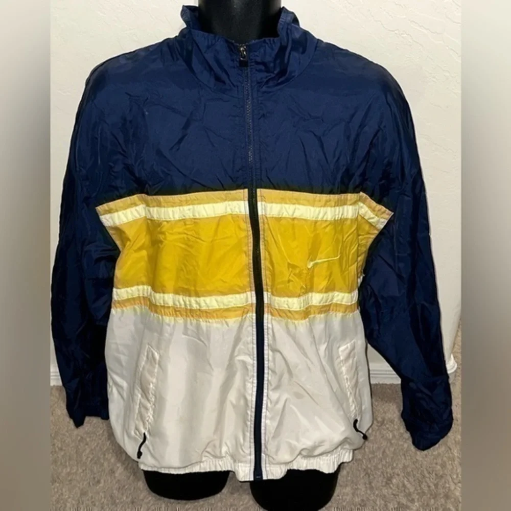 Men’s 90's Vintage Nike Lined Windbreaker Jacket W/ Big Swoosh XL blue pre own